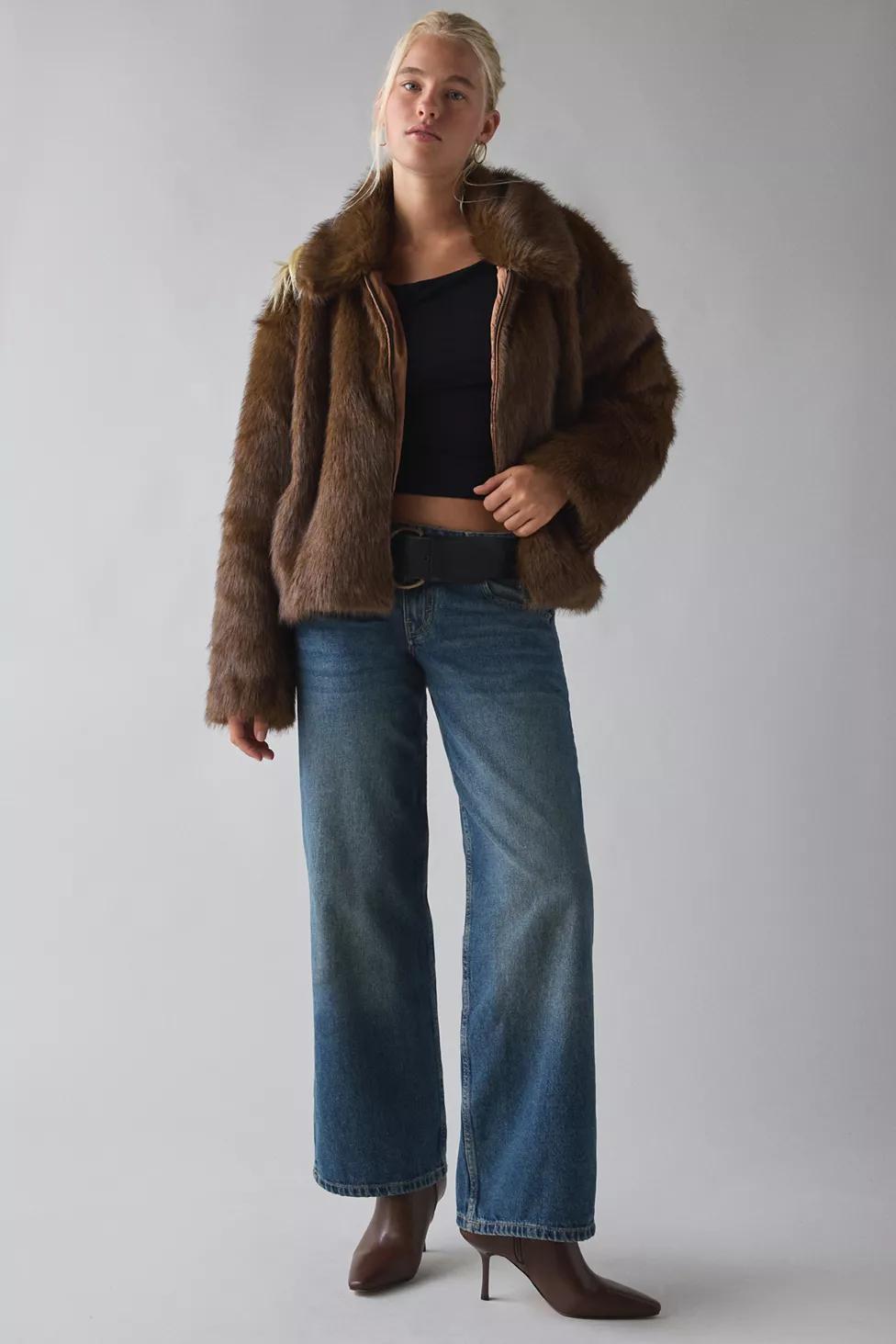 Bardot Sylvie Faux Fur Zip-Front Jacket by BARDOT