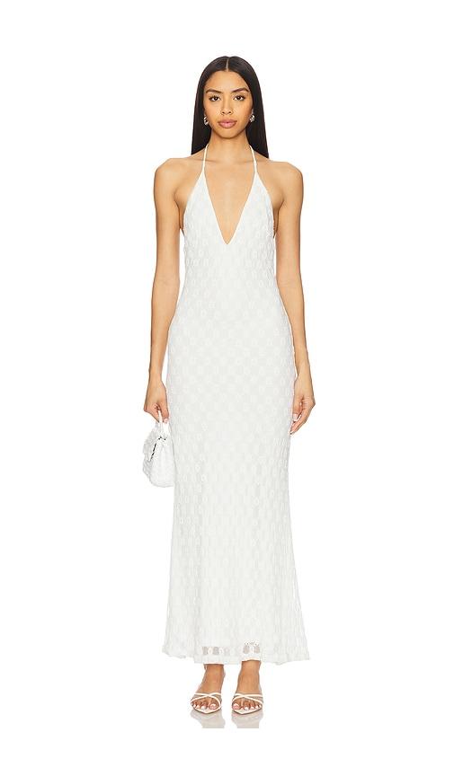 Bardot x REVOLVE Adoni Halter Mesh Midi Dress in White by BARDOT