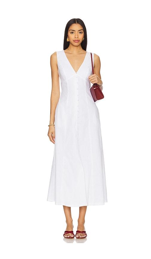Bardot x REVOLVE Cordelia Linen Midi Dress in White by BARDOT