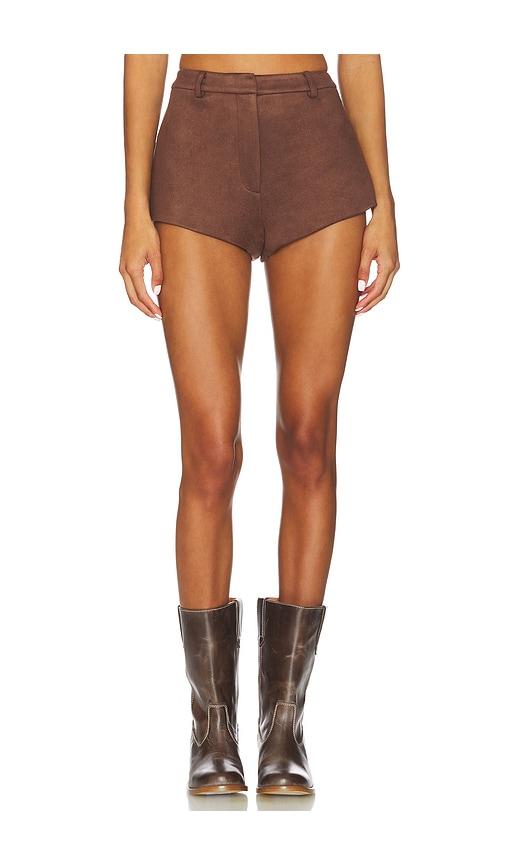 Bardot x REVOLVE Jayla Faux Suede Mini Short in Brown by BARDOT