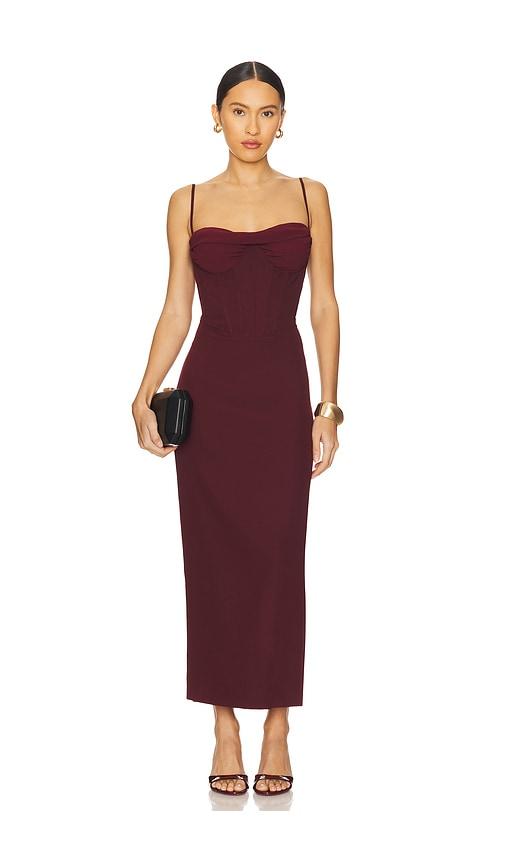 Bardot x REVOLVE Martini Midi Dress in Burgundy by BARDOT