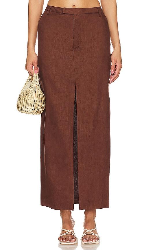 Bardot x REVOLVE Sita Maxi Skirt in Chocolate by BARDOT