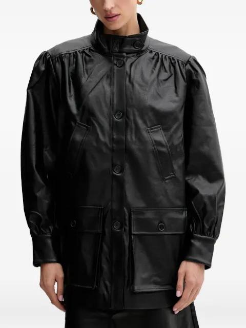 Clements faux-leather jacket by BARDOT