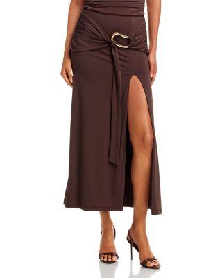 Dion Gold Detail Midi Skirt by BARDOT