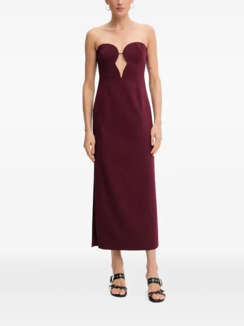 Eleni strapless cut-out-detail midi dress by BARDOT