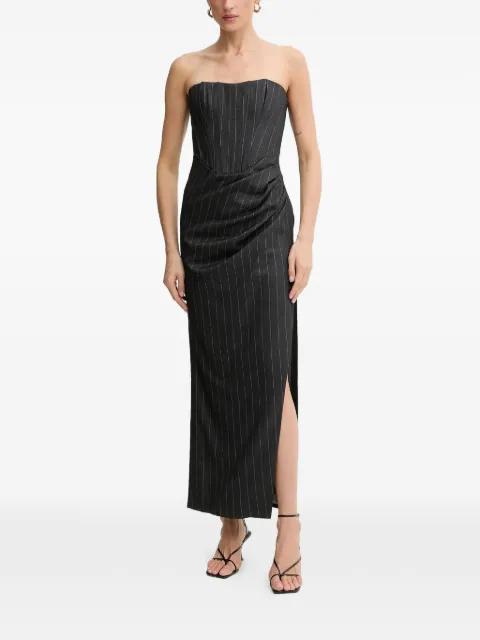Everlasting pinstripe strapless maxi dress by BARDOT