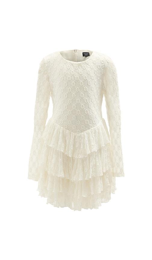 Bardot Junior Andi Long Sleeve Mini Dress in White by BARDOT JUNIOR