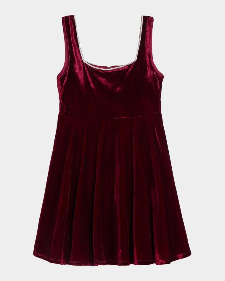 Girl's Gracie Sleeveless Velour Mini Dress by BARDOT JUNIOR