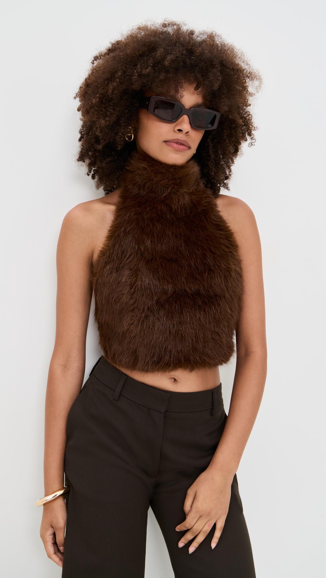 Julietta Faux Fur Top by BARDOT