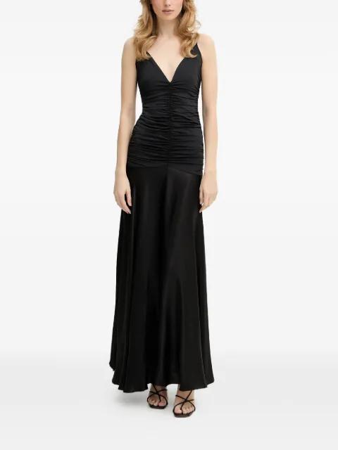 Lavanda V-neck ruched dress by BARDOT