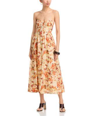 Lola Printed Midi Dress by BARDOT