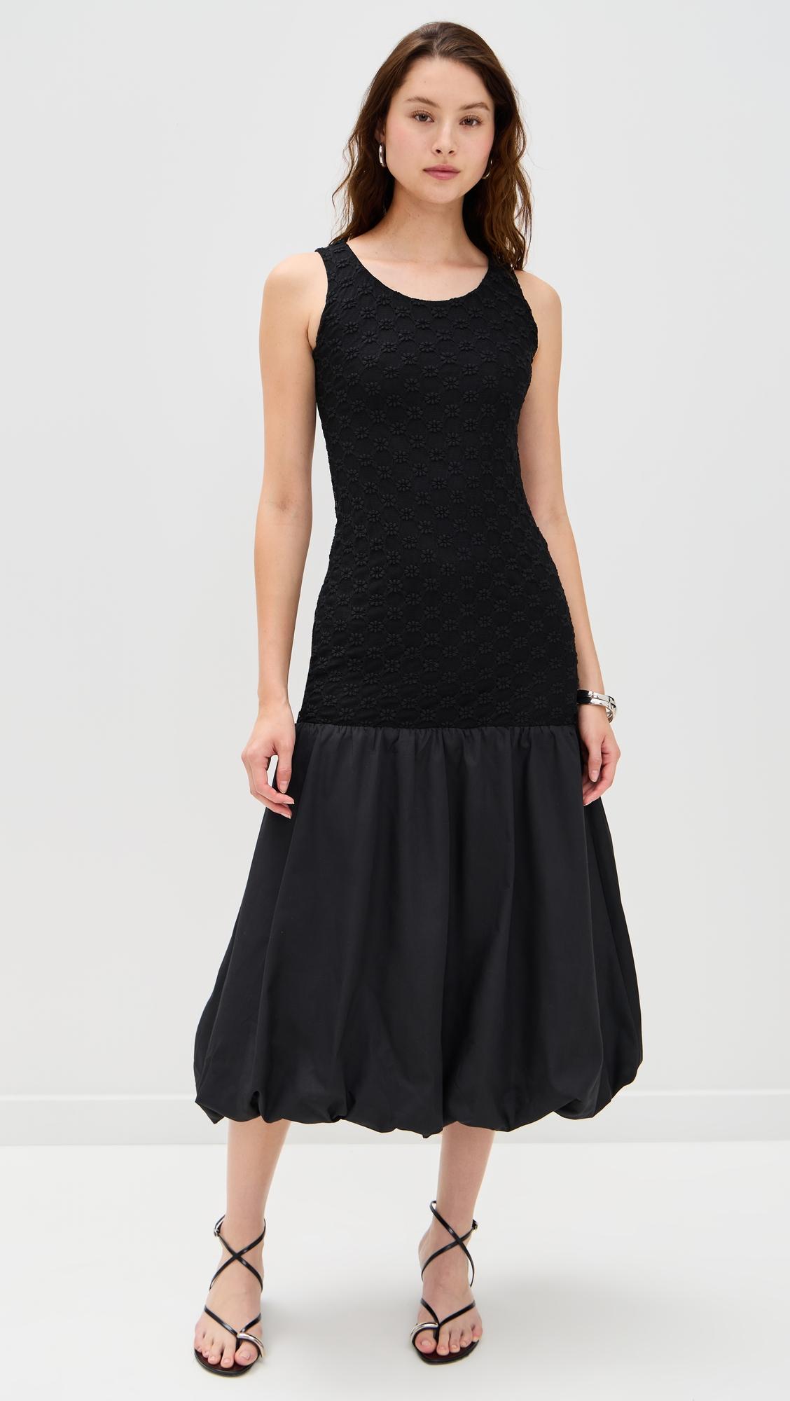 Melody Lace Poplin Maxi Dress by BARDOT