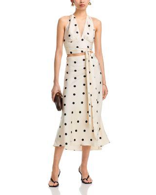 Phoebe Satin Halter Top & Midi Skirt by BARDOT