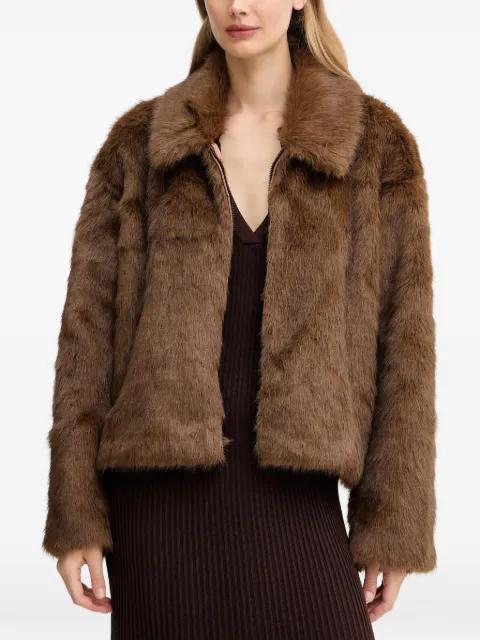 Sylvie zipped faux-fur jacket by BARDOT