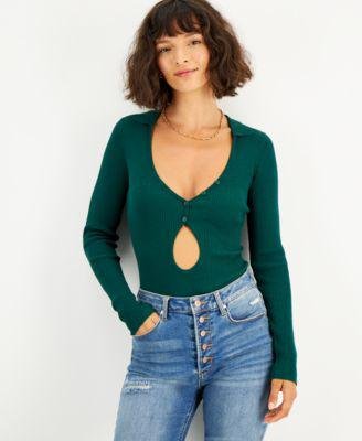 Women's Rosario Cutout-Front Ribbed Bodysuit by BARDOT