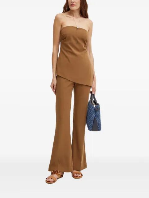 asymmetric strapless blouse by BARDOT