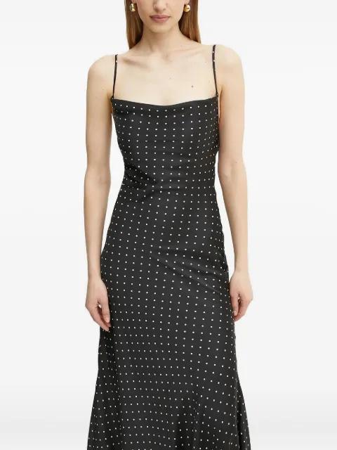 cowl-neck polka-dot maxi dress by BARDOT