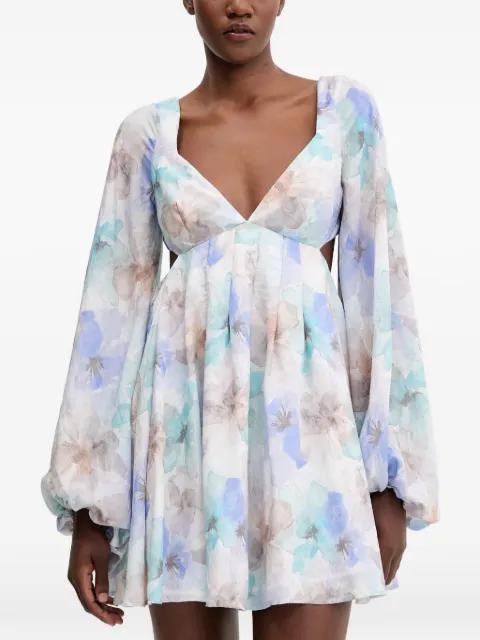 cut-out floral-print mini dress by BARDOT