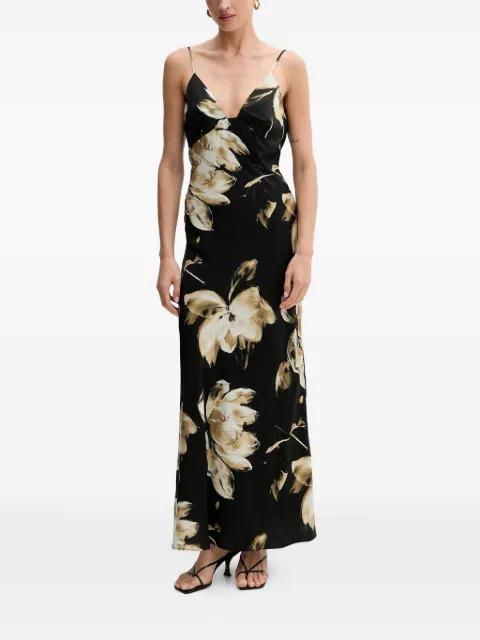 floral-print V-neck maxi dress by BARDOT