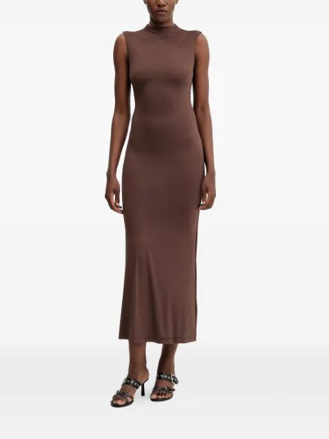 high-neck sleeveless midi dress by BARDOT