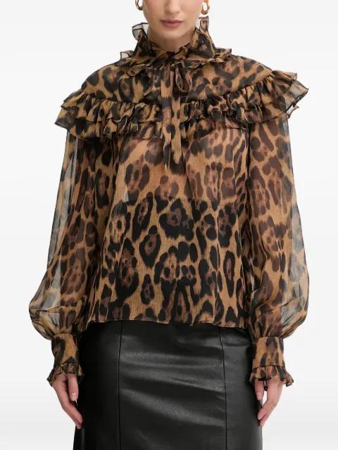 leopard-print blouse by BARDOT