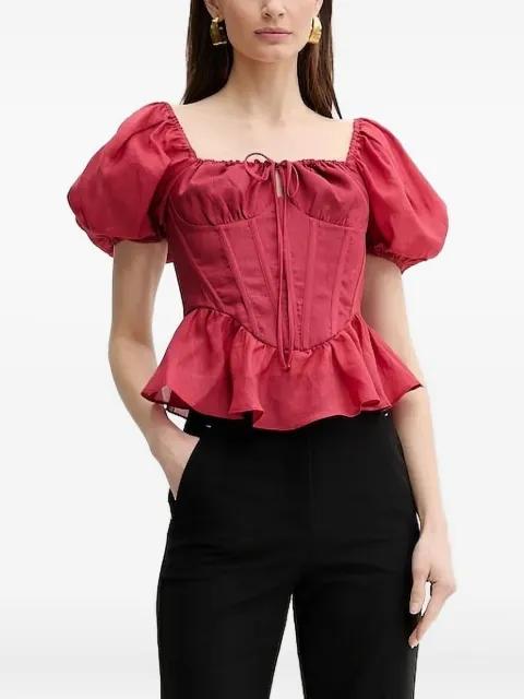 puff-sleeve corset top by BARDOT