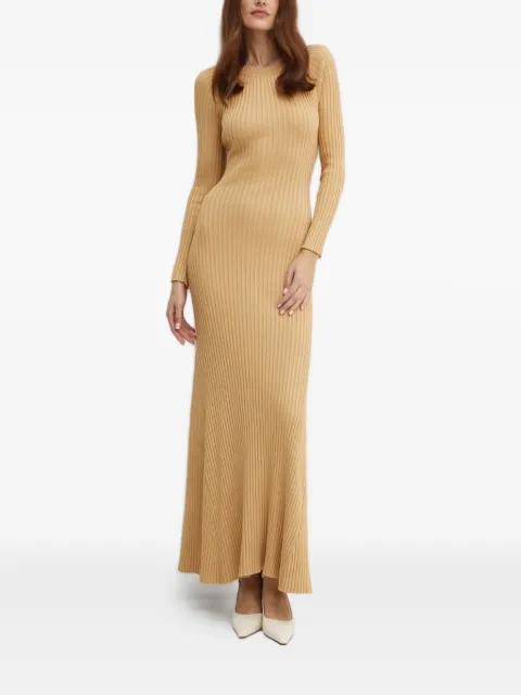 ribbed open-back maxi dress by BARDOT