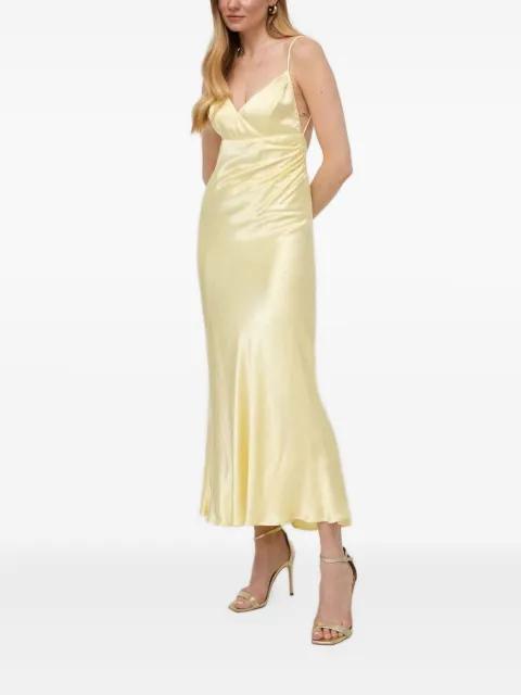 satin backless dress by BARDOT