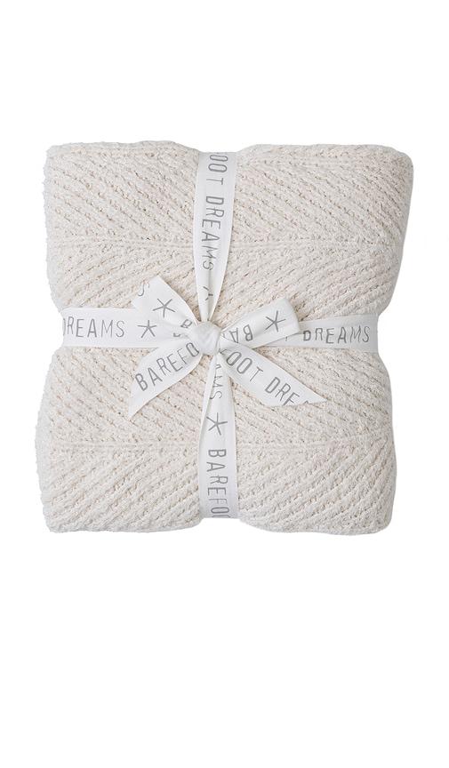 Barefoot Dreams Bamboo CozyChic Herringbone Blanket in Cream by BAREFOOT DREAMS