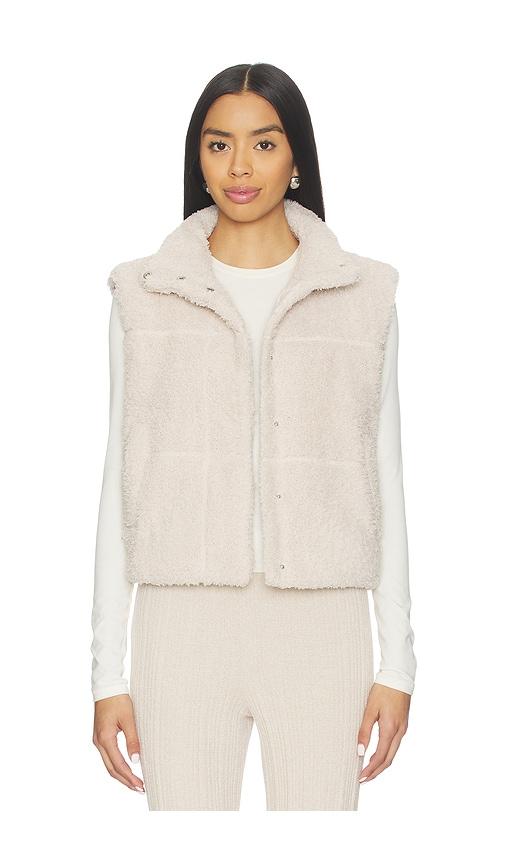 Barefoot Dreams Brushed CozyChic Puffer Vest in Taupe by BAREFOOT DREAMS