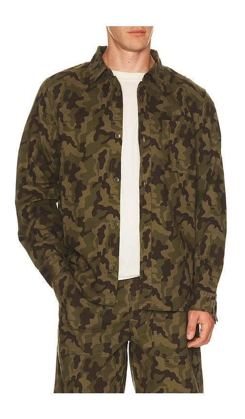 Barefoot Dreams Cotton Canvas Twill Shirt Jacket in Green by BAREFOOT DREAMS