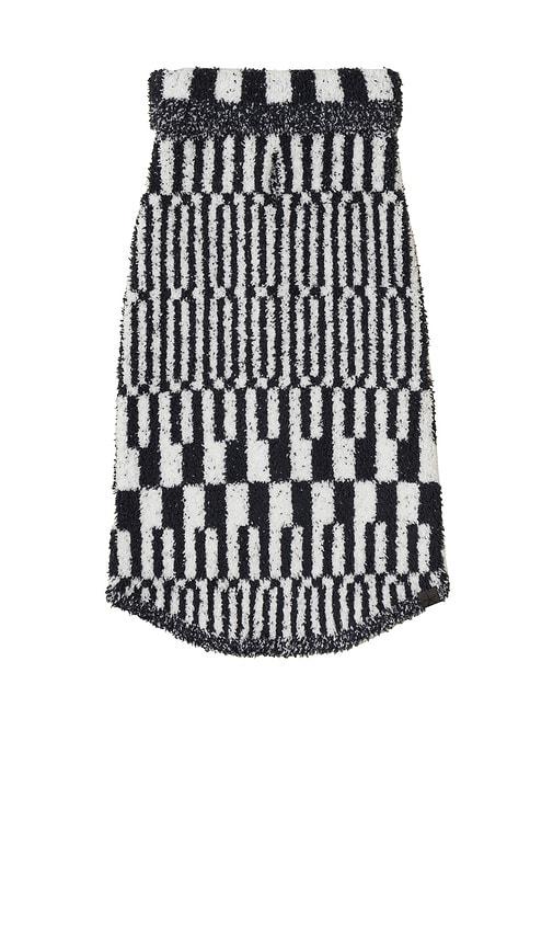 Barefoot Dreams CozyChic Abstract Check Pet Sweater in Black,White by BAREFOOT DREAMS