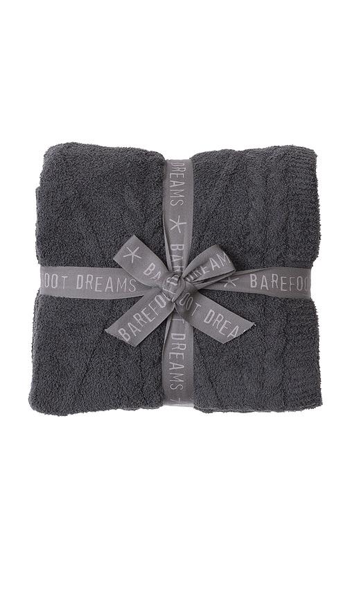 Barefoot Dreams CozyChic Fisherman Cable Throw in Dark Green by BAREFOOT DREAMS
