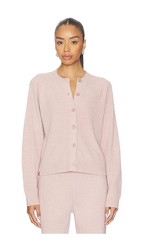 Barefoot Dreams CozyChic Ultra Lite Textured Rib Cardigan in Blush by BAREFOOT DREAMS