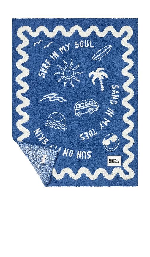 Barefoot Dreams Cozychic Smileyworld Surf Stroller Blanket in Blue by BAREFOOT DREAMS