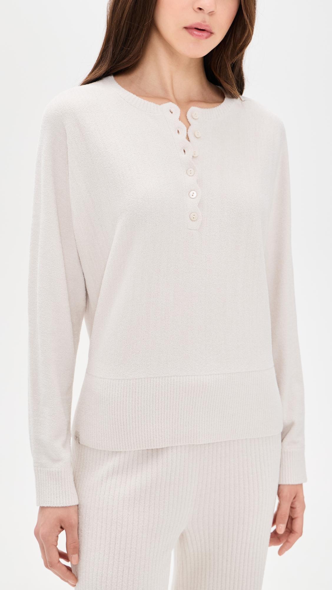CozyChic Ultra Lite Scallop Henley Top by BAREFOOT DREAMS