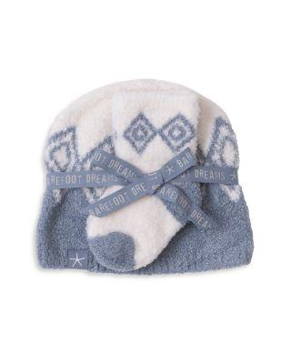 Unisex CozyChic Lite® Baby Fair Isle Beanie and Sock Set by BAREFOOT DREAMS Unisex CozyChic Lite® Baby Fair Isle Beanie and Sock Set by BAREFOOT DREAMS