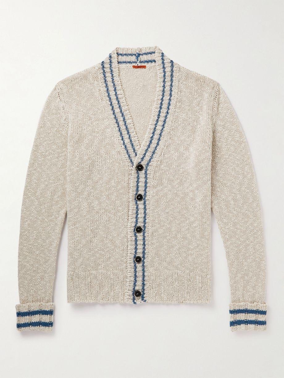 Tiemo Striped Cotton and Linen-Blend Cardigan by BARENA