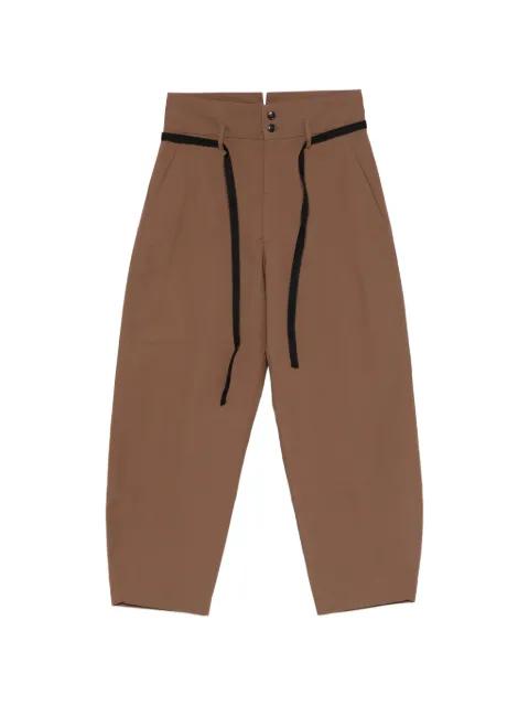 strap-detail trousers by BARENA