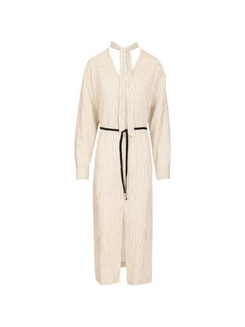 striped tie-neck dress by BARENA