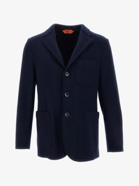 three-button patch-pocket blazer by BARENA