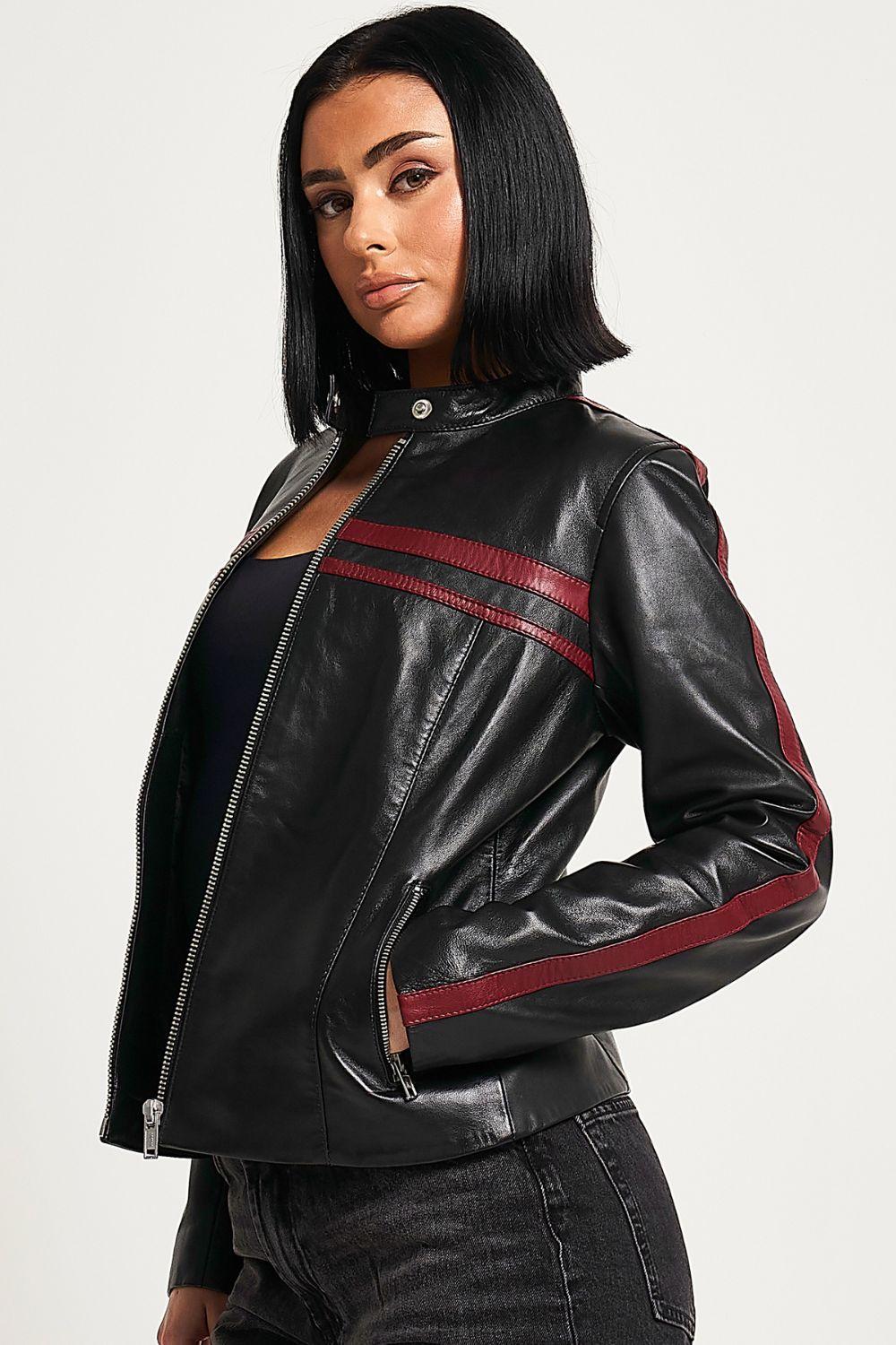Real Leather Moto Jacket by BARNEYS ORIGINALS