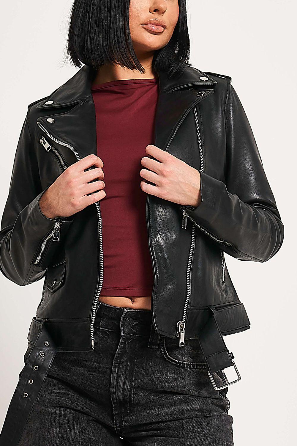 Stone Washed Buffalo Leather Harrington by BARNEYS ORIGINALS