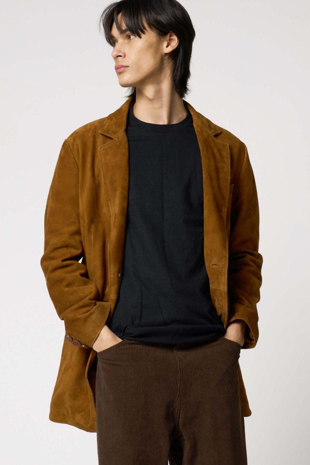 Tan Suede Blazer by BARNEYS ORIGINALS