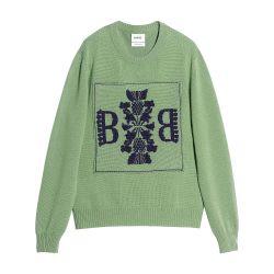 3D cashmere logo round-neck jumper by BARRIE