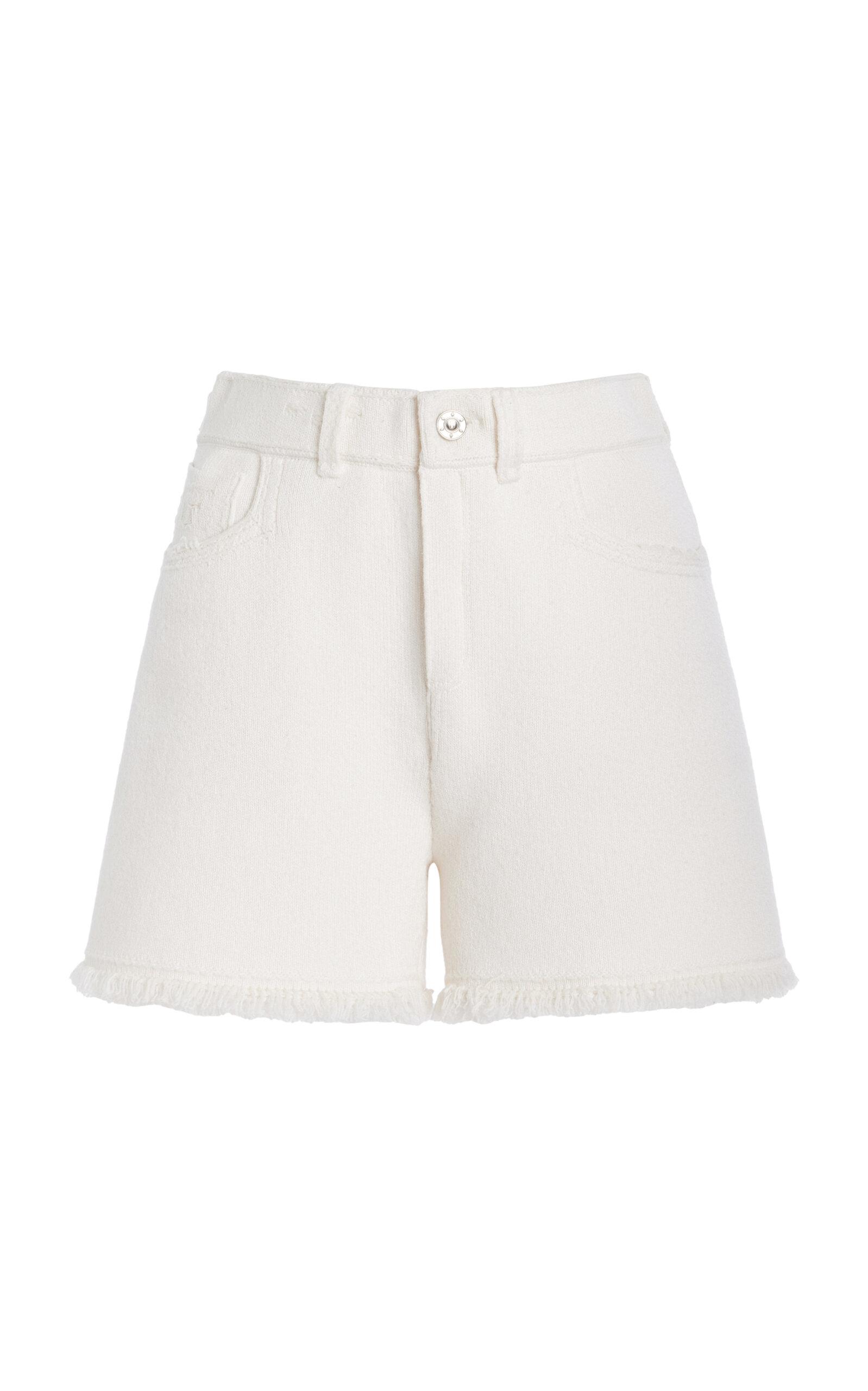 Barrie Distressed Denim-Like Cashmere Shorts - Moda Operandi by BARRIE