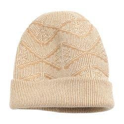 Beanie hat in cashmere with a monogram motif by BARRIE
