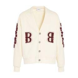 Cardigan in cotton with a cashmere B logo by BARRIE