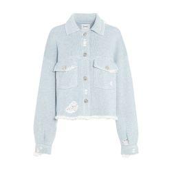Cashmere fringed Denim Jacket by BARRIE