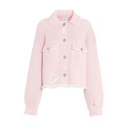 Cashmere fringed Denim Jacket by BARRIE